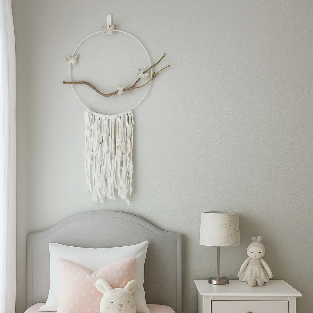 Pottery Barn Kids Butterfly Feather Tassel Hanging Wall Decor